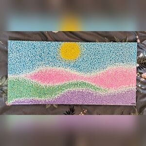 ✨️ Colorful Pointillism Landscape Canvas